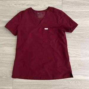 Figs Women's Top in Burgundy